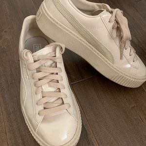 Puma platform patent leather sneakers